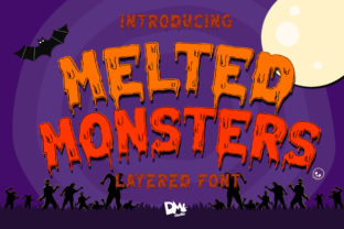 Melted Monster Font for Spooky Halloween Designs